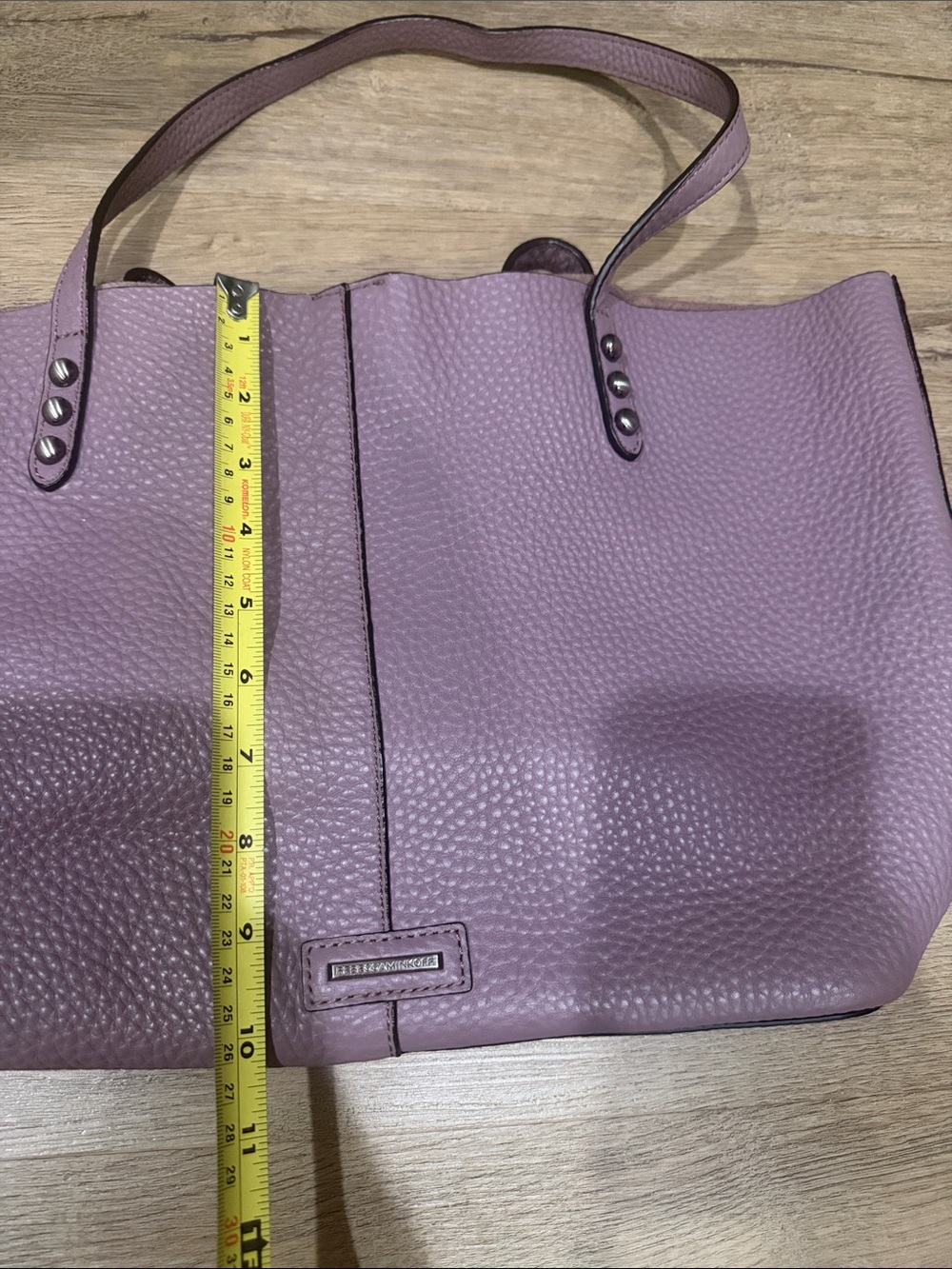 Rebecca Minkoff Dusty Lavender Pebbled Leather Tote with Zip Pouch - Picture 5 of 10